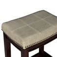 thumbnail image 3 of Linon Cessford 32.25" Backless Bar Stool, Dark Brown with Beige Faux Leather, Includes 2 Stools, 3 of 5
