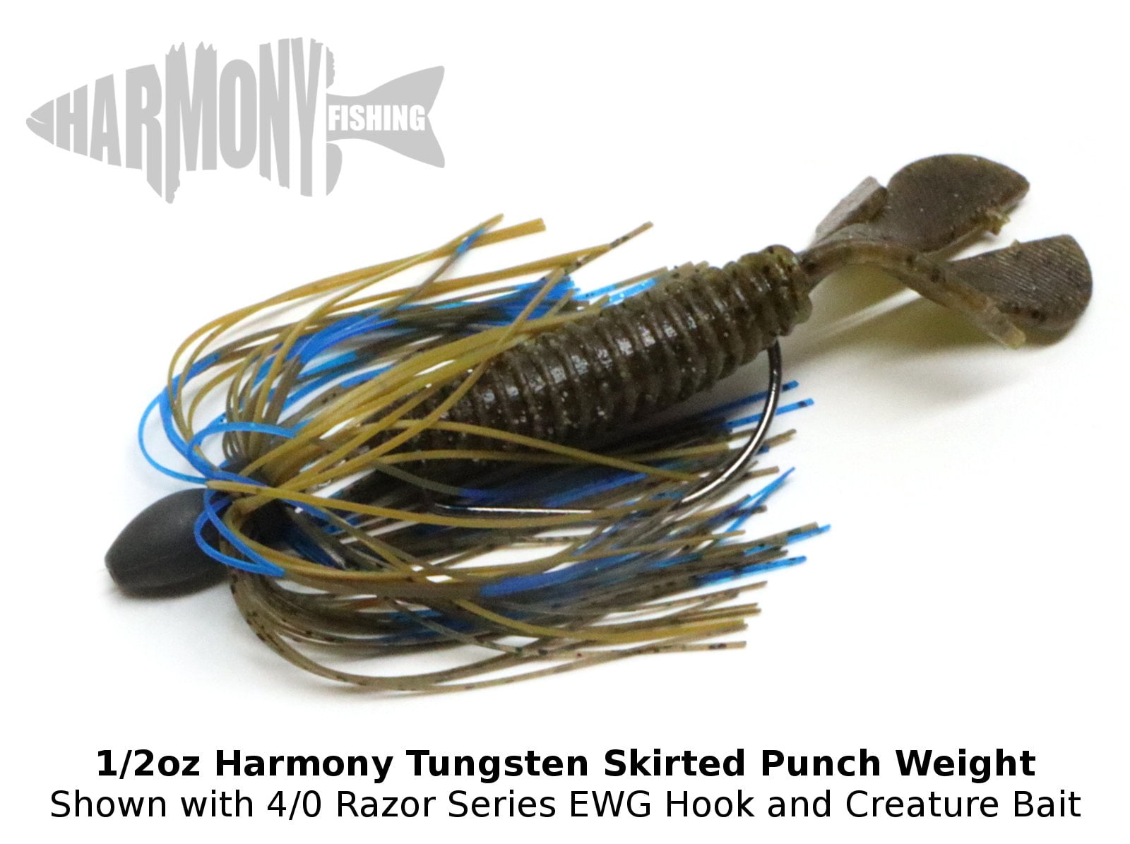 Harmony Fishing - Tungsten Skirted Punch Weight/Slither Rig MSS Kit [Pack of 2] Modular Skirt System, 1 oz 2 Pack