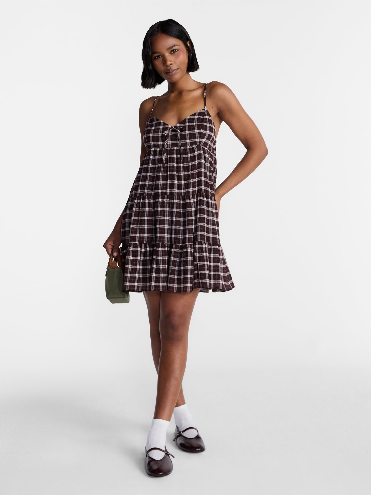 No Boundaries Tiered Trapeze Dress, Women's XXS-XXL
