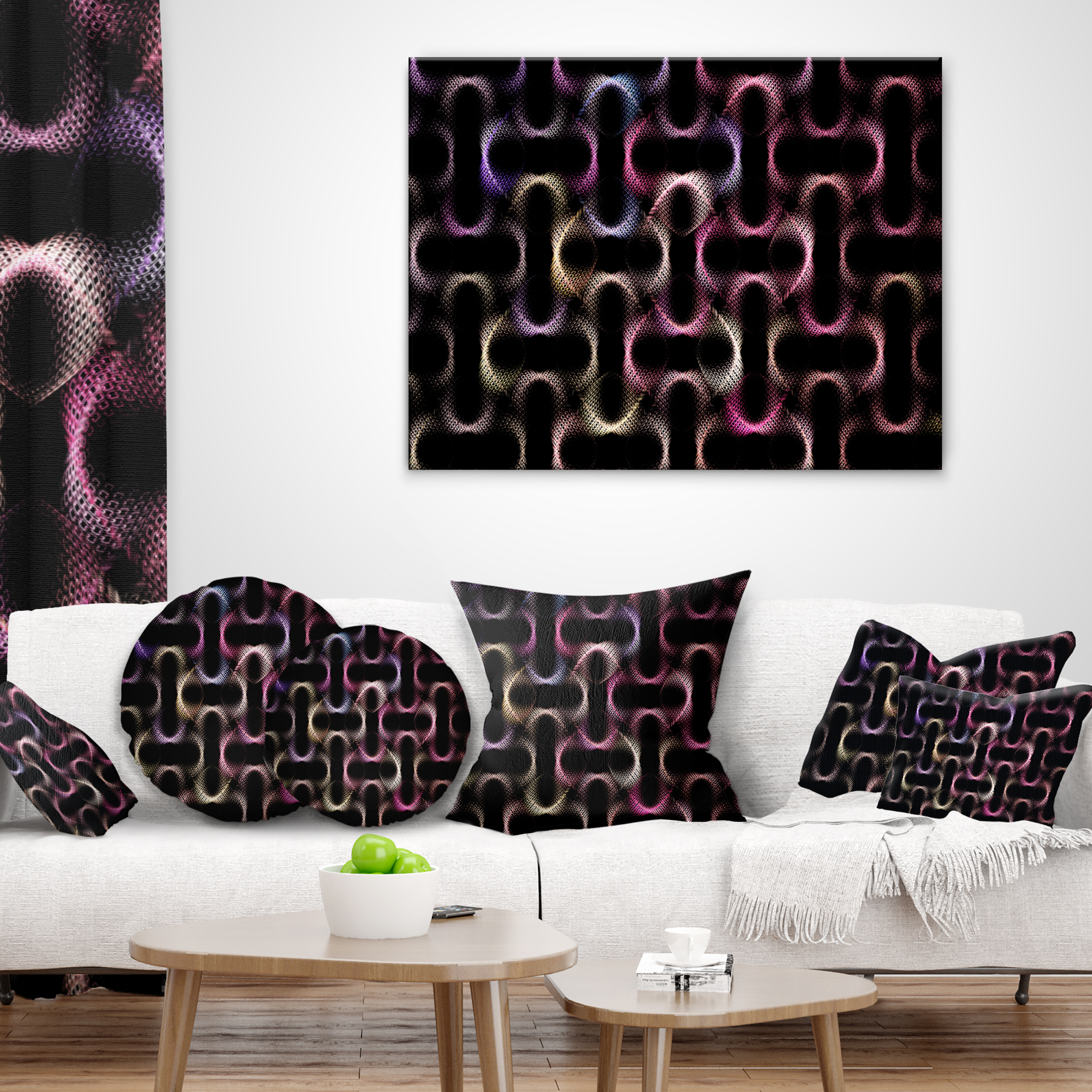Designart Colorful Unusual Metal Grill - Abstract Throw Pillow - 16x16