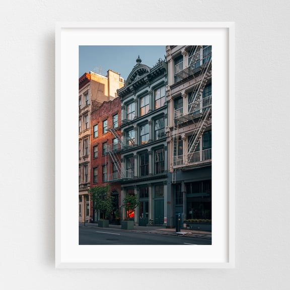 Soho Architectural 05 - Manhattan New York Photography White Framed Wall Art Print 20 x 30 inches