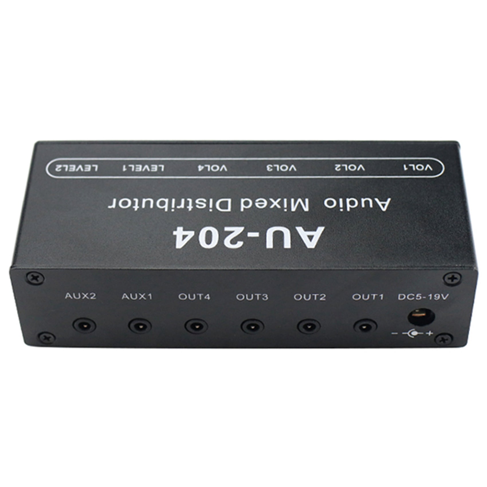 2X Stereo Mixer Audio (2 Input 4 Output) Push Four Headphones or External Power Amplifiers Volume Control,2 x Stereo Mixer,black