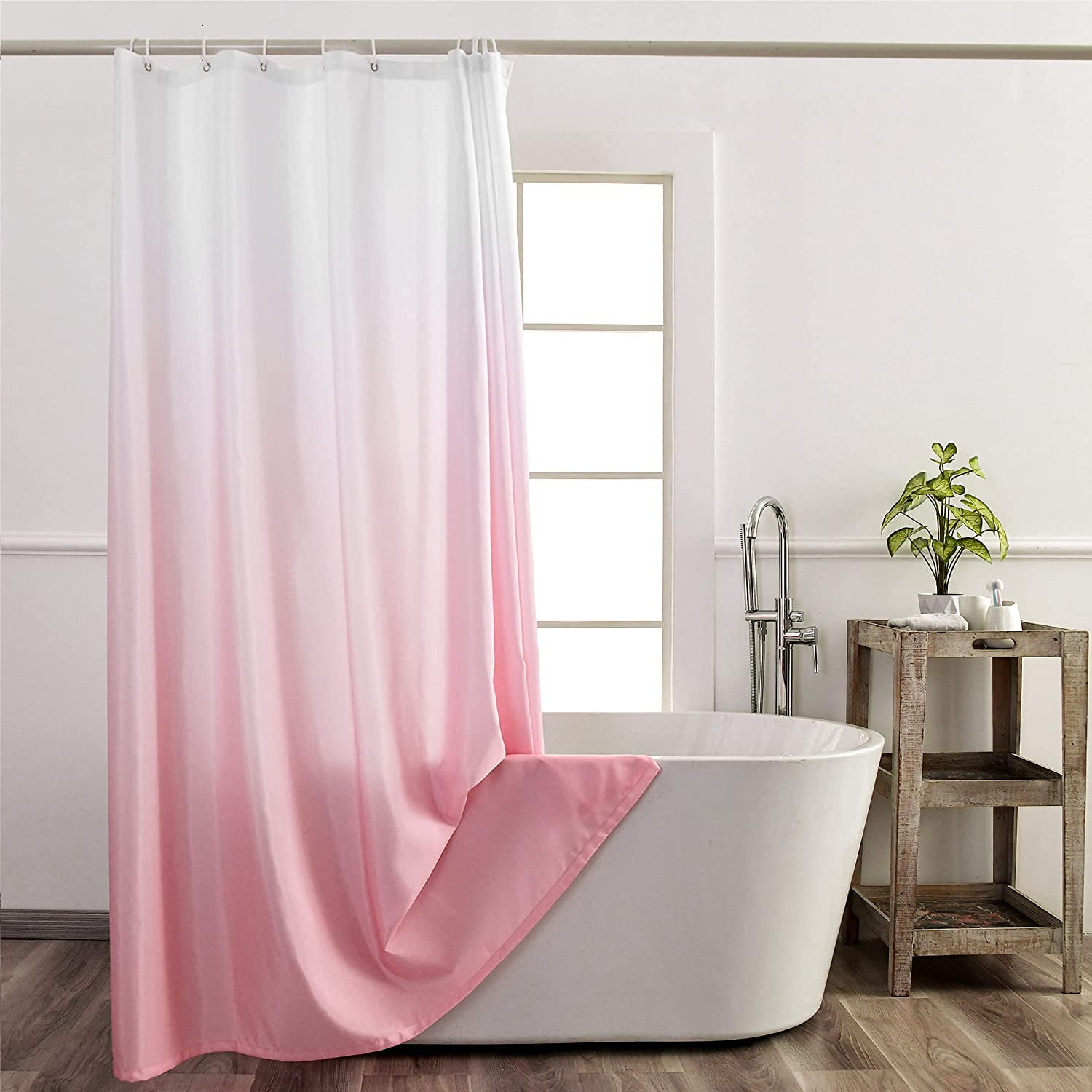 Ombre Pink Shower Curtain Sets for Bathroom Accessories Fabric