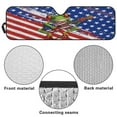 thumbnail image 6 of Uorisanigo Windshield Sun Shade for Jeep Wrangler JK JKU JL JLU 1997-2025 & Jeep Gladiator JT 2020-2024, Hippie Frog American Flag Front Window Sun Visor Blocks UV Rays Foldable Sunshade, 6 of 7