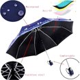 thumbnail image 2 of Paraguas de viaje compacto, resistente al viento, plegable, bonito diseño de gato, apertura y cierre automáticos, resistente a la lluvia y al sol, ligero, azul oscuro, 2 of 4