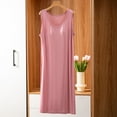 thumbnail image 2 of Tnhcen Plus Size Women's Casual Solid Round Neck Long Sleep Dress with built-in cups Free Size Modal Cotton Polyester Cozy Loungewear for S-5XL, 2 of 6