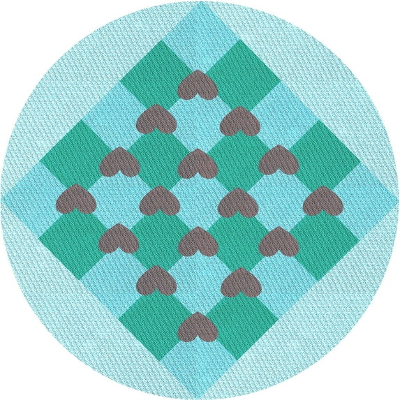 Ahgly Company Machine Washable Indoor Round Transitional Tron Blue Area Rugs, 6' Round