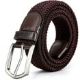thumbnail image 7 of Elastic Belts for Men, Braided Belt, Canvas Woven Elastic Stretch Belts for Men/Junior, Brown, 7 of 7