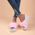 thumbnail image 5 of Summer Saving Clearance! Tuobarr Women's Wedge Sandals Women's Wedge-Heeled Plush Slippers High-Heeled Shoes Platform Beach Sandals Pink US Size 7.5, 5 of 5