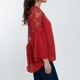 thumbnail image 7 of Elsie & Zoey Mckenna Lace Back Long Sleeve V-Neck Blouse for Women, 7 of 7