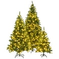 thumbnail image 5 of GVN Christmas Tree, Christmas Decorations,8FT, 6FT, 4FT Pre-Lit Green Pine Artificial Christmas Tree, Set of 3 Hinged Xmas Trees with 820 and 2539 Branch Tips, 5 of 10