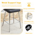 thumbnail image 6 of Ciphrias Bar Stools Set of 2, Black PU Leather Upholstered Counter Height Chairs with Backrest Footrest Silver Metal Legs for Kitchen Island Bar, 6 of 8