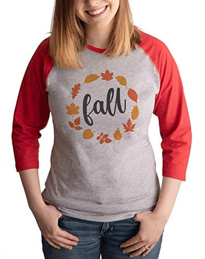 7 ate 9 Apparel Women's Fall Leaves Raglan Red XL - Walmart.com