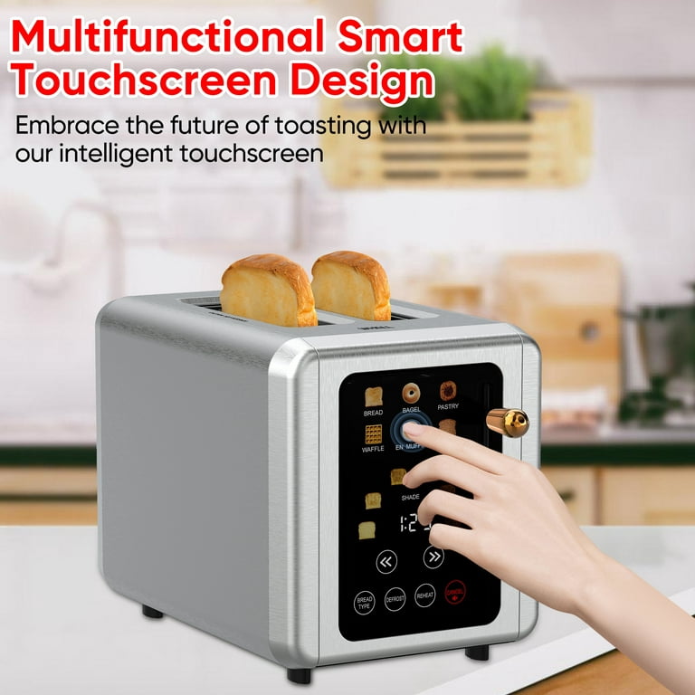 2 Toaster With Led Touch Screen And Digital Countdown Timer