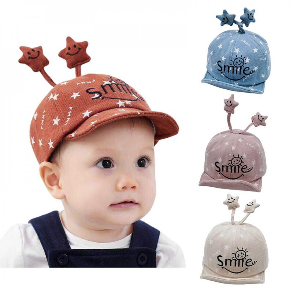 Baby Kids Visor Cotton Baseball Cap Newborn Boy Girl Star Letter Printed Hats 