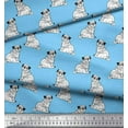 thumbnail image 3 of Soimoi Rayon Crepe Fabric Pug Dog Print Sewing Fabric Yard 46 Inch Wide, 3 of 3