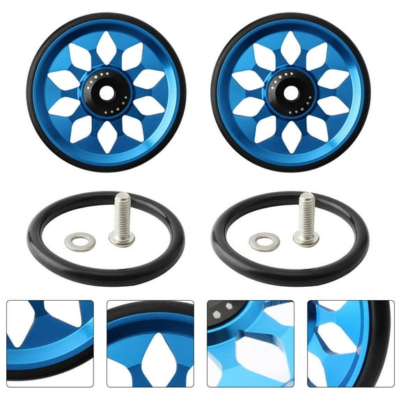 DECORNIJIA Cycling Equipment Auxiliary Riding Support Aluminium Alloy Easy Wheel 2Pcs