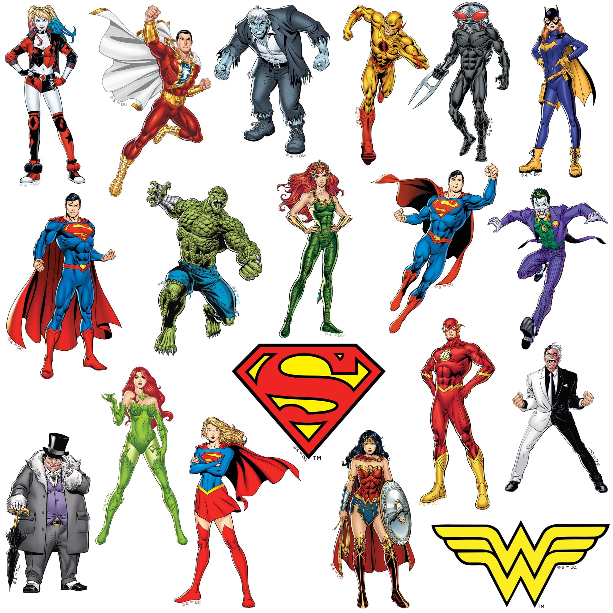 Justice League Characters 100ct Vinyl Large Deluxe Stickers Variety Pack  Die Cut Decals for Laptop, Water Bottle, Scrapbooking, Tablet, Indoor/Outdoor