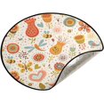 thumbnail image 5 of Fall Colorful Flower Christmas Tree Mats Waterproof Tree Skirt, Cute Butterfly Insect Xmas Tree Stand Tray Mat Floor Protector Pad for Holiday Party Decoration, 28.3", 5 of 6