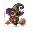 thumbnail image 4 of Halloween Diamond Art Hanging Ornament, Witch Owl Diamond Art Pendant, Acrylic Crystal Rhinestone Door Window Wall Decor by MPOISVA, 4 of 8