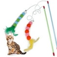 thumbnail image 2 of Darzheoy Feather Teaser Cat Toy, Interactive Feather Wand Cat Toy Flying Feather Cat Catcher with Wand and Small Bell, Fun Exerciser Playing Toy for Kitten or Cat, 2 of 2