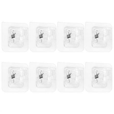 8PCS No Drill Curtain Rod Brackets Holder Hooks Nail Free Hangers for Home