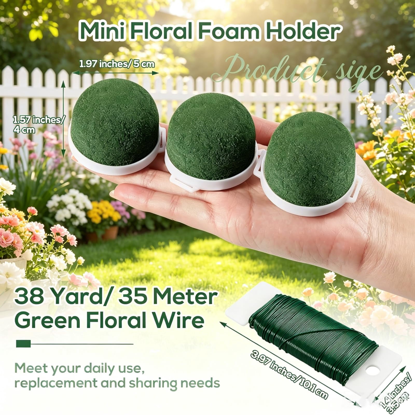 Wine Bottle Floral Foam Holders, Half Round Wet Flower Foam Cage with Base, Floral Foam for Fresh/Artificial Flowers, DIY Wedding Centerpiece Decor with Floral Wire