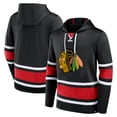 thumbnail image 2 of Chicago Blackhawks Chandail à Capuche à Lacets Profond pour Hommes - Noir, 2 of 3