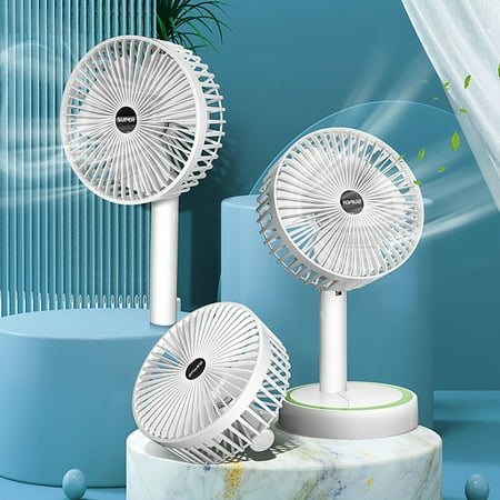 

Hesroicy Mini Fan Silent Strong Wind Fodable Desk Handheld USB Charging Mini Fan for Dormitory