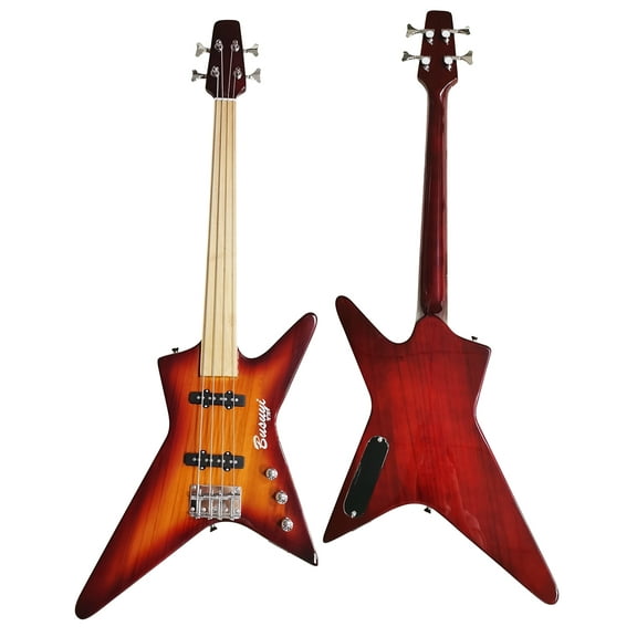 4 String Short Scale Set Neck Fretless Bass