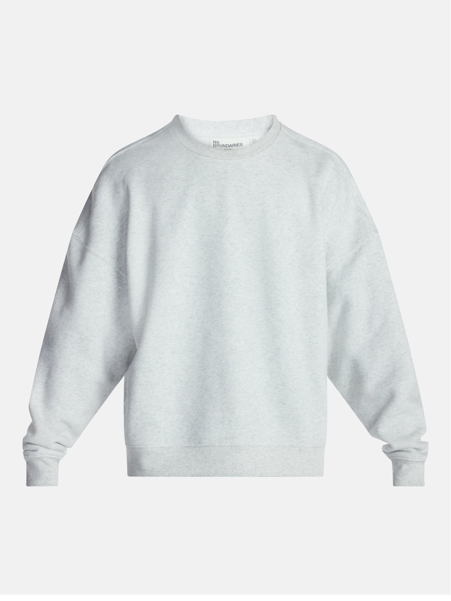 No Boundaries Crewneck Fleece Sweatshirt with Long Sleeves, Men's XS-4XLT