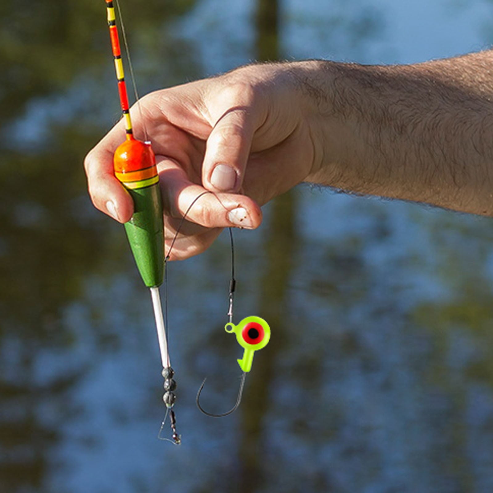 Fishing Jig Heads 10-Piece Set - Round Ball Jigs with 3D Eyes | High Carbon Steel Hooks for Bass, Crappie & Walleye | Freshwater & Saltwater Jig Heads for All Fishing Styles
