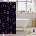 thumbnail image 3 of Manfei Cute Stars Shower Curtain 72Wx84L,Lovely Cartoon Themed Bathroom Shower Curtain,Black, 3 of 5