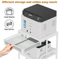 thumbnail image 3 of POAO Large 3-Tier Rolling Printer Stand with Storage Drawer,5 Adjustable Shelves Mobile Cart with Industrial Wheels for Home Office Desk,White, 3 of 8