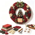 thumbnail image 2 of 3D Fabric Poke Wreath DIY Kit, Christmas Wreath Craft Kit for Adults, No-Sew Beginner Handmade Hanging Decoration for Front Door Home Wall Holiday Decor 20*20cm, 2 of 6