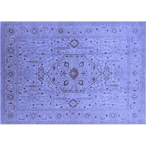 Ahgly Company Indoor Rectangle Oriental Blue Traditional Area Rugs, 8' x 10'