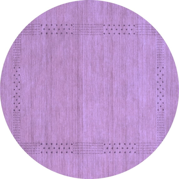 Ahgly Company Machine Washable Indoor Round Abstract Blue Contemporary Area Rugs, 3' Round