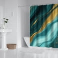 thumbnail image 2 of Teal Gold Marble Pattern Shower Curtain 72"x72" ,Bathroom Decorative Shower Curtains Set with 12 Hooks,Modern Waterproof Washable Shower Curtain, 2 of 6