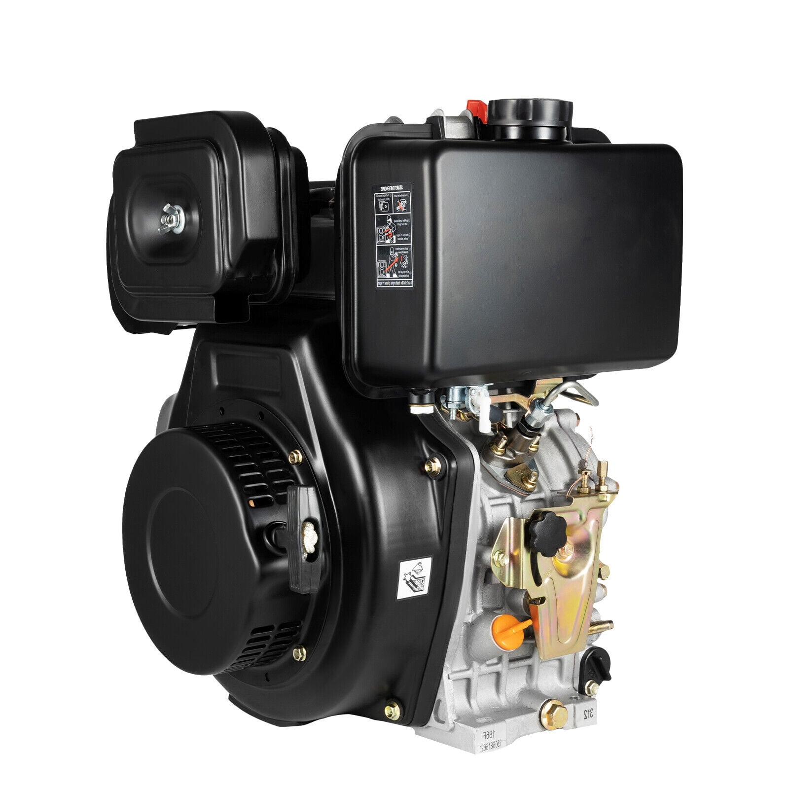 10HP 406cc 4-stroke Tiller Diesel Engine Single Cylinder Motor Air Cooling 186F