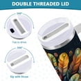 thumbnail image 5 of Ryvnso 40 oz Tumbler with Handle and Straw Insulated Stainless Steel Travel Mug with Lid Boho Art Turkey, 5 of 9