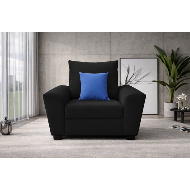 Sillón El Bazar Store Islandia Lino negro 1 plaza, Modular, Moderno