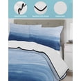 thumbnail image 4 of Quilts Full Size, Navy Blue Ombre Soft Comforter Bedding Set for Bed, Modern Abstract Art Ocean Oil Painting Lightweight Quilted Bedspread with Pillow Cover(2 Pieces) for All Season, 78x90 Inch, 4 of 6