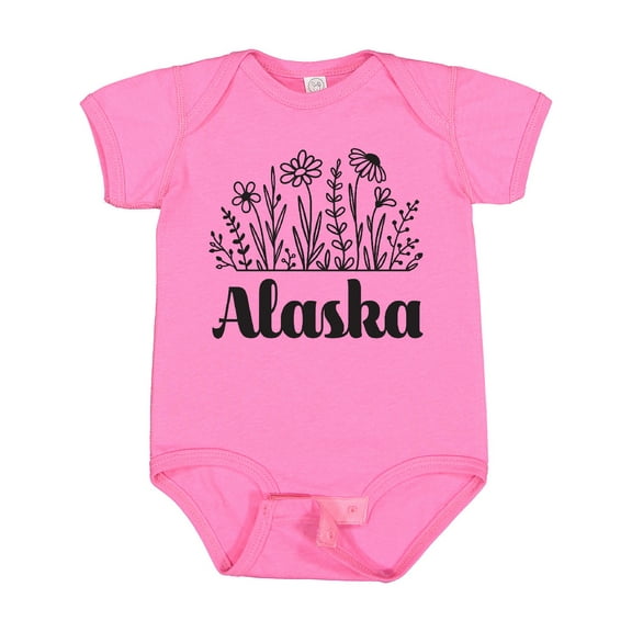 Inktastic Alaska Flowered Girls Baby Bodysuit