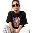 thumbnail image 2 of T Shirts for Women Short Sleeve Cotton Crewneck T-Shirt, Lion Love Heart Balloon Flowers Tee Tops Casual Basic T-Shirts, XS-5XL Black XL, 2 of 7