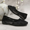 thumbnail image 5 of GERsome Women's Ballet Flats Square Closed Toe Slip-On Dress Shoes Lace Mesh Comfort Walking Shoes for Causal Work, Black Size 7, 5 of 9