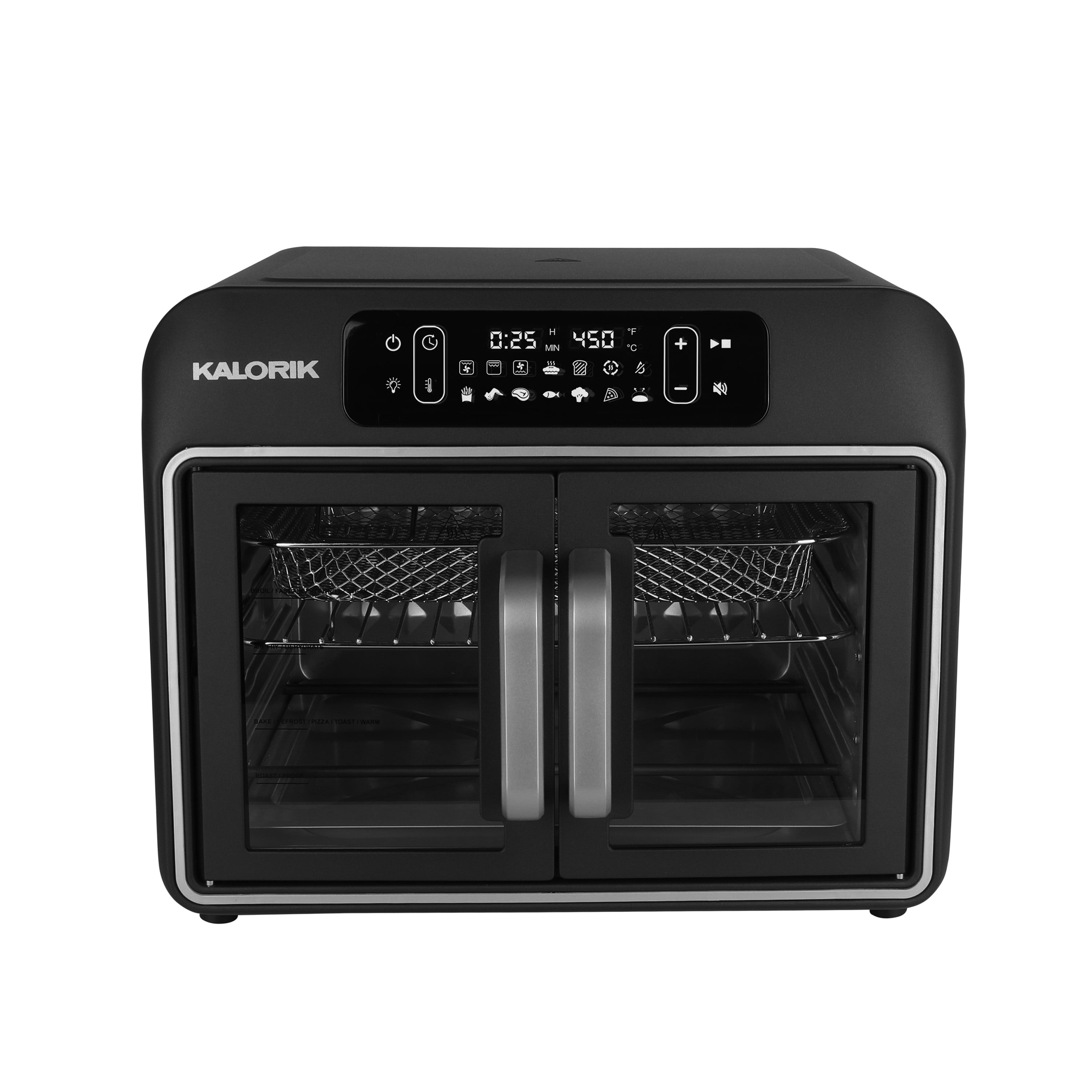 Kalorik Designer Series 26 QT Air Fryer and Convection Oven, Black with Silver (AFO52786BS43), Air Fryer and Convection Oven