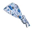 thumbnail image 4 of LNZGNM Halloween Women's Scrub Caps, Twist Knot Head Wrap, with Floral Applique, Stretchy and Easy for Everyday Style, Bad Hair Days, and Casual Wear,Light Blue(One Size), 4 of 6