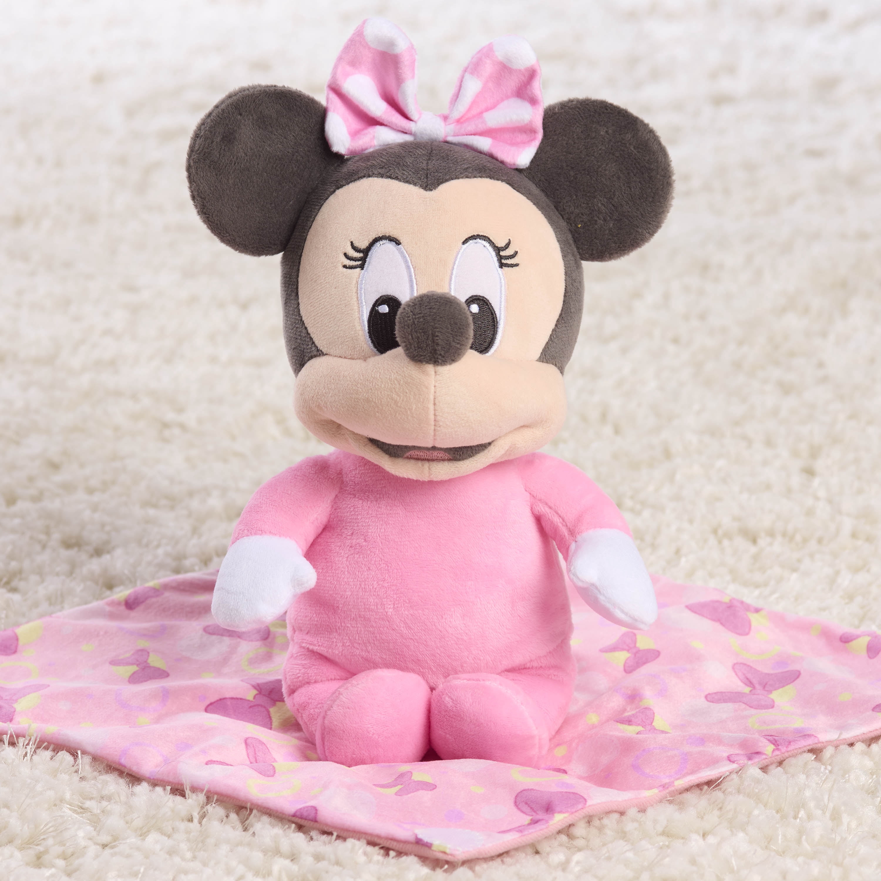 Peluche Disney Minnie avec couverture, peluche de 29 cm pour enfants de 2 ans et plus