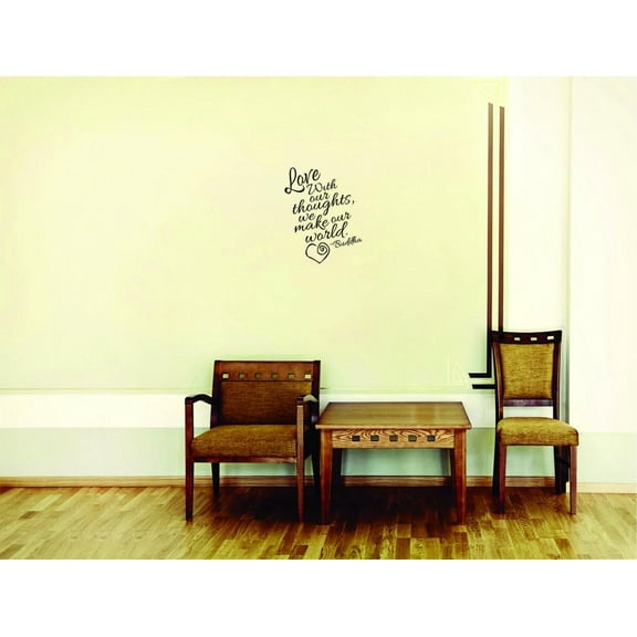 Decal Wall Sticker - Love With Our Thoughts, . - Inspirational Life Quote Bedroom Home Decor Picture Art 16X24 Inches