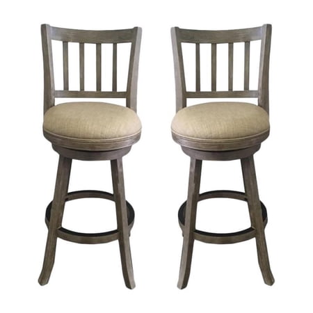 Home Square 29 Sheldon Swivel Bar Stool in Oatmeal - Set of 2